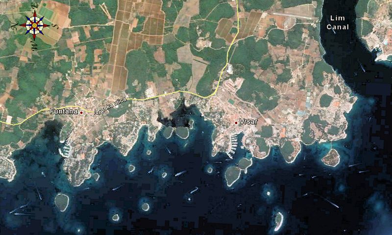 Funtana-Vrsar map - Istrian Peninsula, Croatia