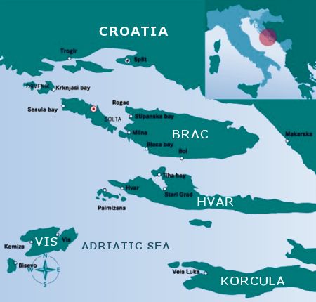 Dalmatian Islands map