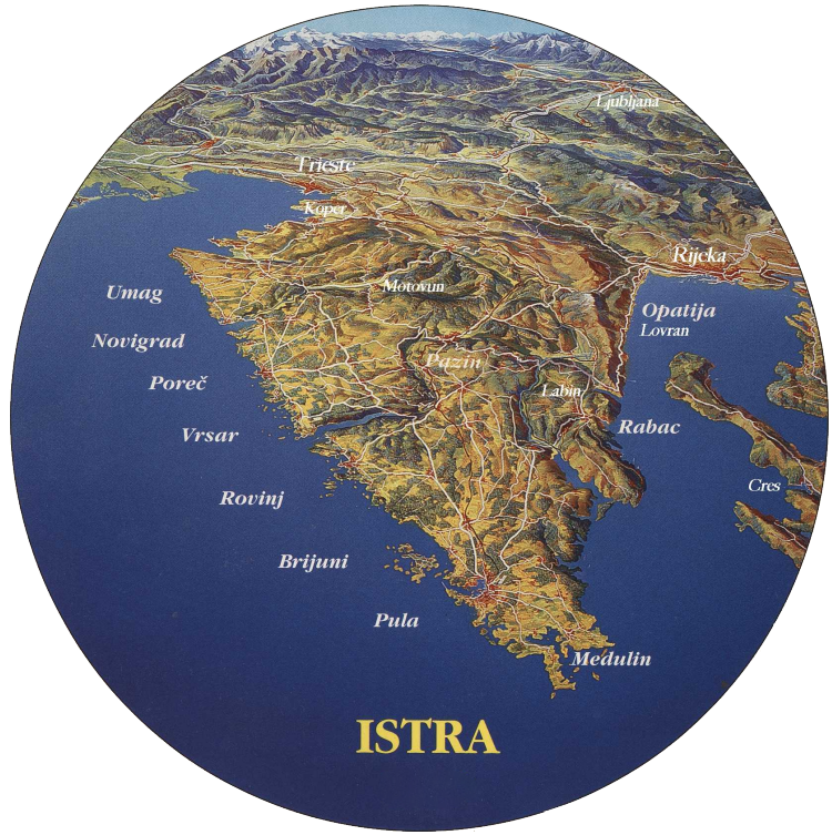 Map of the Istrian Peninsula